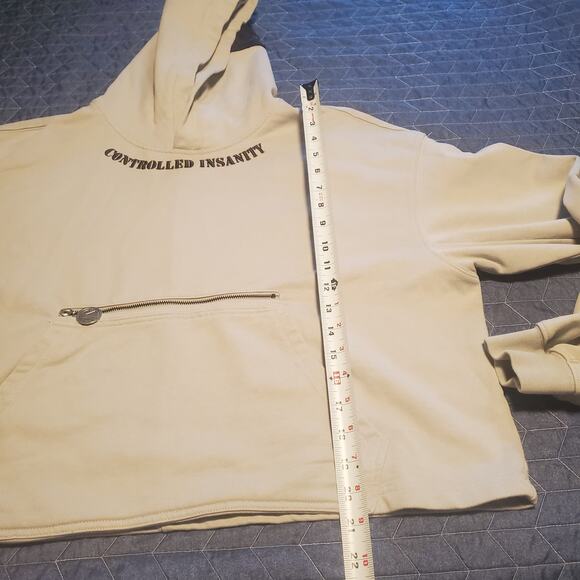 Controlled Insanity Size S Forged in Failure Cropped Hoodie Gray Cotton Blend - Picture 10 of 10